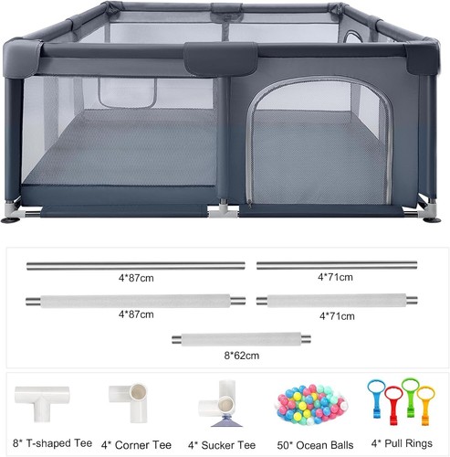 Baby playpen with - mesh, walls