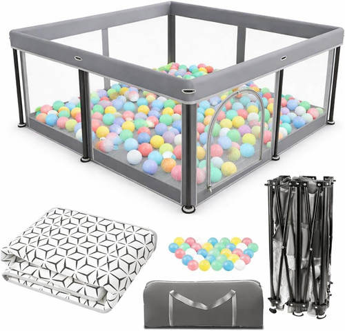 Foldable baby playpen - baby, mat
