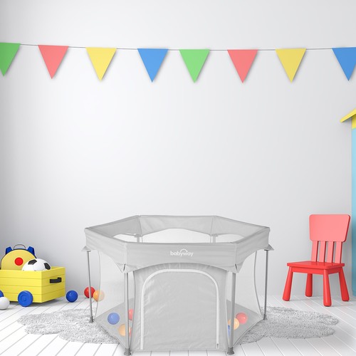 Foldable baby playpen with - foldable,