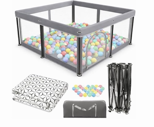 Foldable baby playpen - playpen, mat