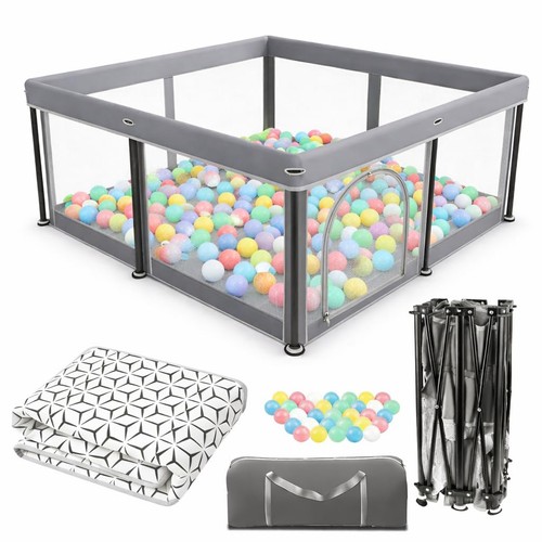 Foldable baby playpen with mat - baby,