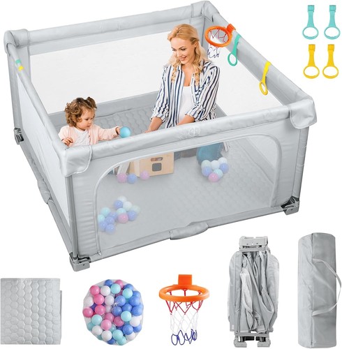 Esynic foldable baby - foldable, playpen
