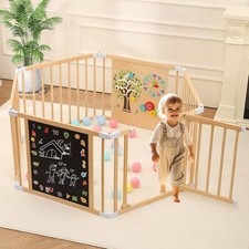 OMYbaby Wooden Baby Playpen