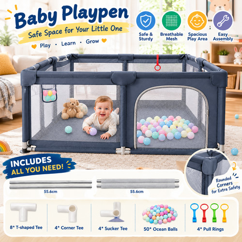 Baby playpen with padded frame - baby,