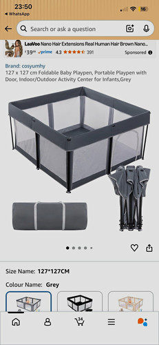 Foldable baby play pen - -, 127cm