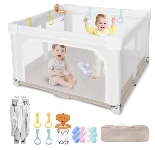 Large foldable baby playpen - large,